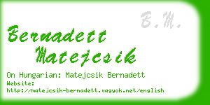 bernadett matejcsik business card